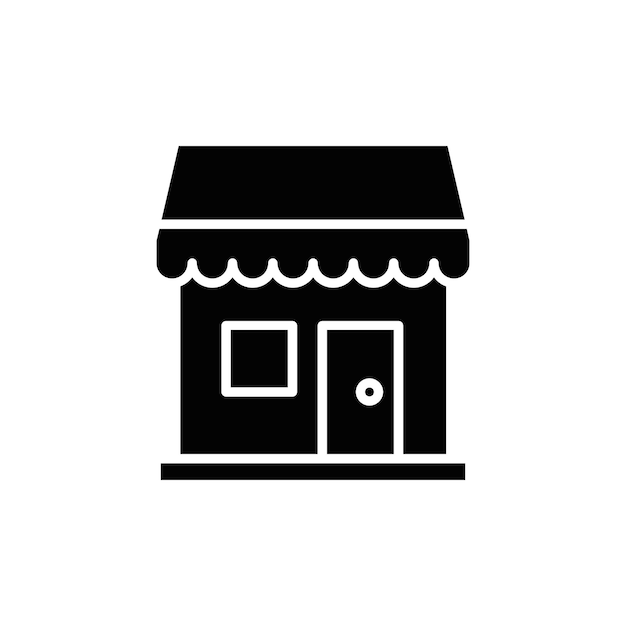 Ícone de mercado Ilustração de linha fina plana vetorial