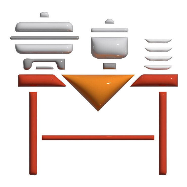Vetor ícone de mesa de buffet com utensílios