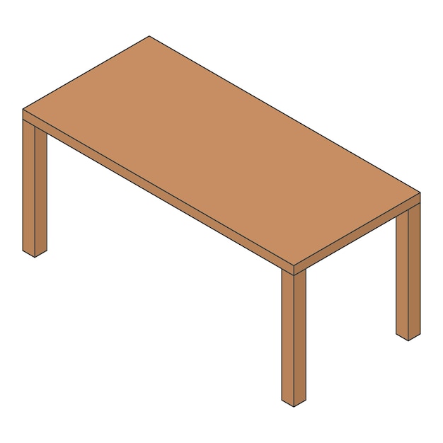 Ícone de mesa de mesa de madeira isométrica do ícone vetor de mesa de mesa de madeira para web design isolado em fundo branco