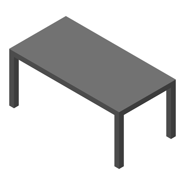 Ícone de mesa preta isométrica do ícone vetor de mesa preta para web design isolado em fundo branco