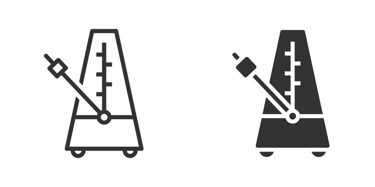 Vetor ícone de metrônomo isolado em um fundo branco ilustração vetorial