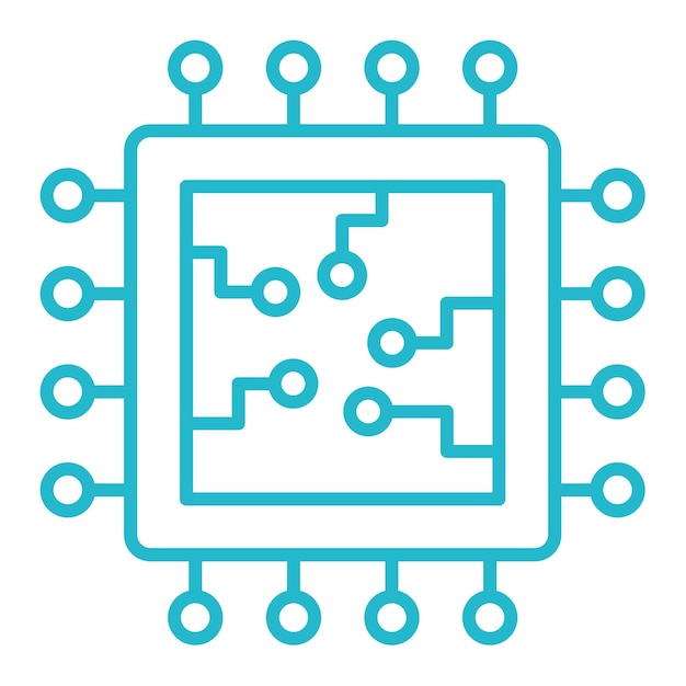 Vetor Ícone de microchip