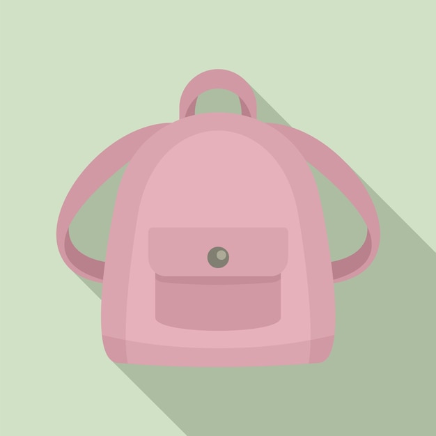 Vetor Ícone de mochila de menina ilustração plana de ícone vetorial de mochila da menina para design web