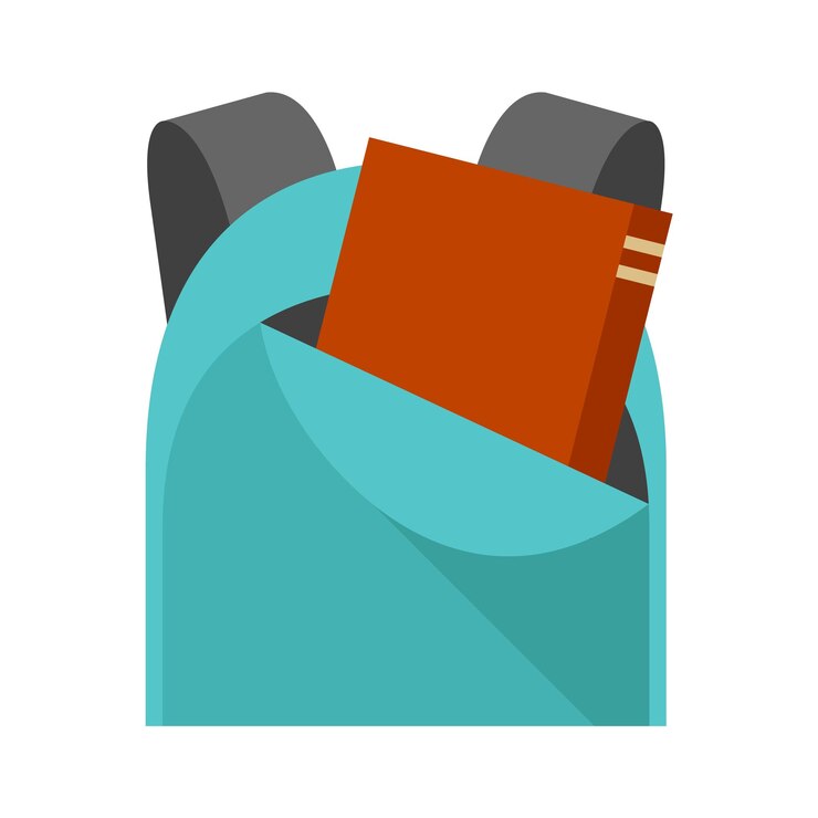 Vetor ícone de mochila escolar em estilo de cor lisa