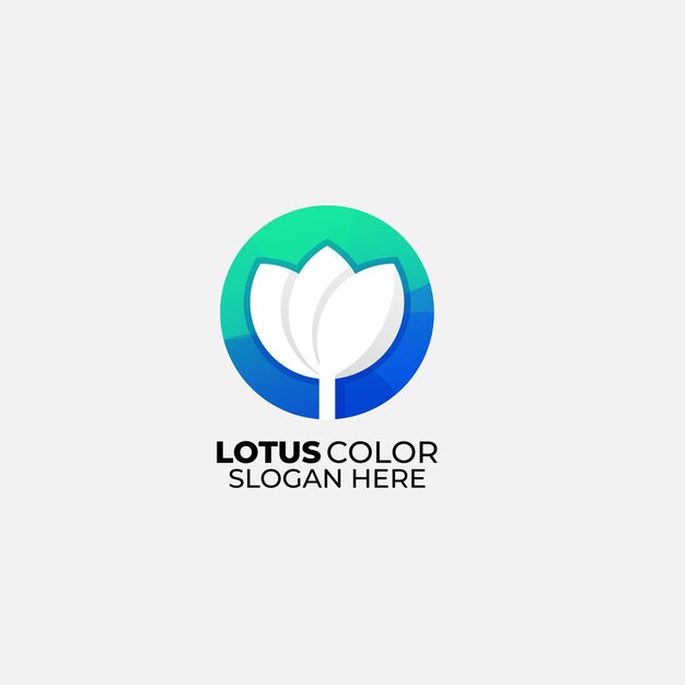 Vetor Ícone de modelo de cor gradiente de logotipo de vetor de cor lotus