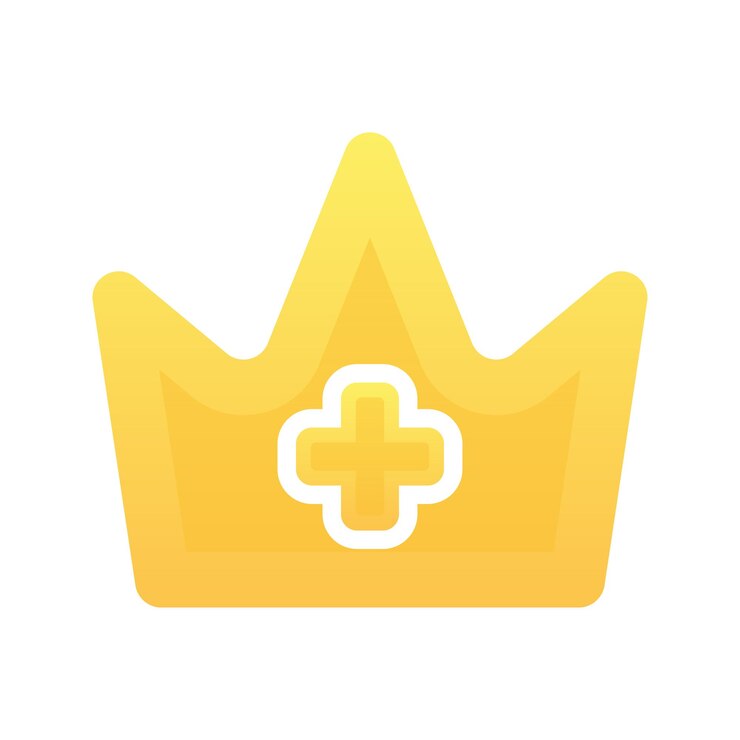 Vetor ícone de modelo de design de logotipo gradiente de coroa médica