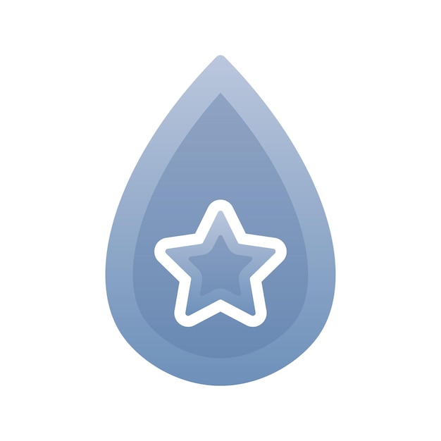 Ícone de modelo de design de logotipo gradiente estrela de água