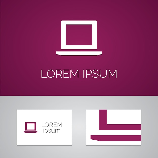 Ícone de modelo de logotipo de laptop