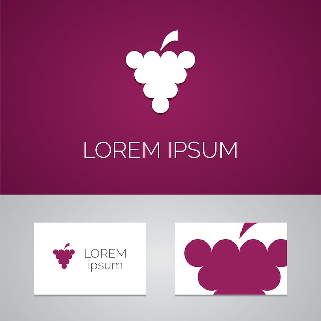 Vetor Ícone de modelo de logotipo de uvas