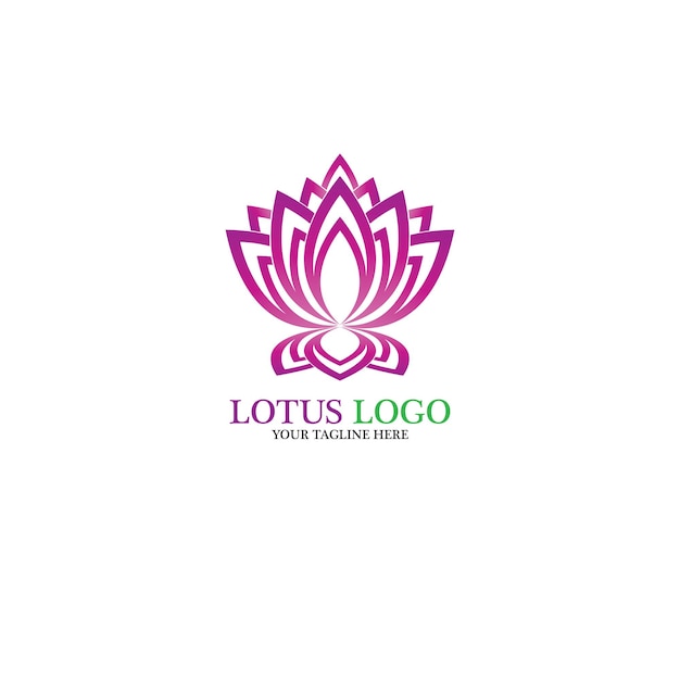 Ícone de modelo do logotipo de design de flores de lótus de vetor de beleza