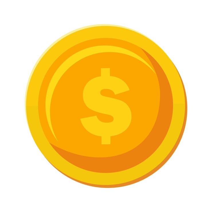 Vetor ícone de moeda de dólar dourado