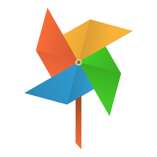Vetor Ícone de moinho de origami ilustração de desenho animado do ícone vetor de moinho de origami para web