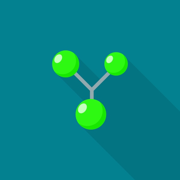 Vetor Ícone de molécula tripla ilustração plana do ícone vetor de molécula tripla para web design