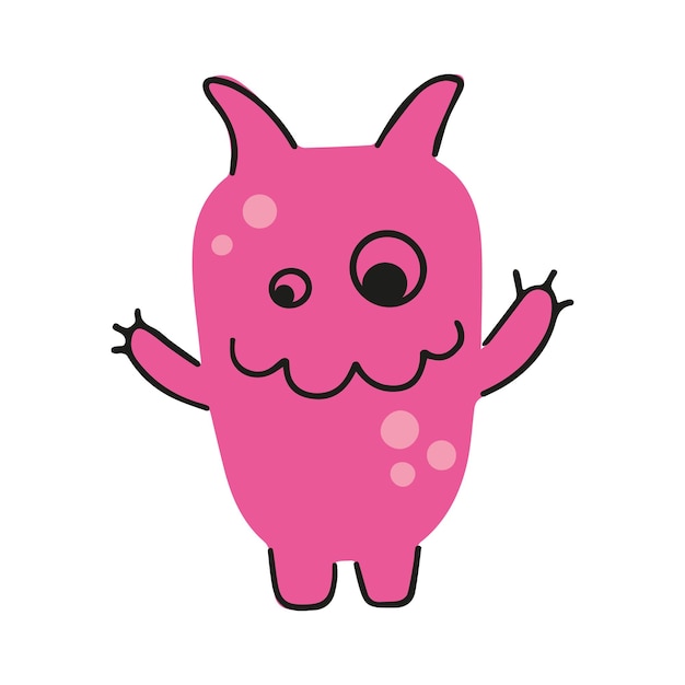 Ícone de monstro doodle bonito dos desenhos animados. Feliz Dia das Bruxas. Personagem de bebê de desenho animado fofo