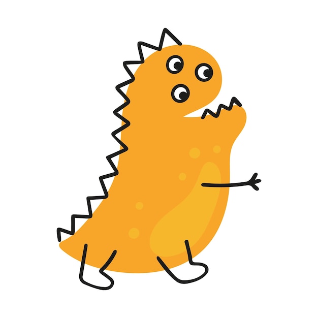 Ícone de monstro doodle engraçado bonito como dino. feliz dia das bruxas. personagem de bebê de desenho animado fofo