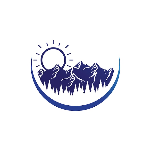 Ícone de montanha modelo de logotipo design de ilustração vetorial aventura ao ar livre e logotipo de design de expedição