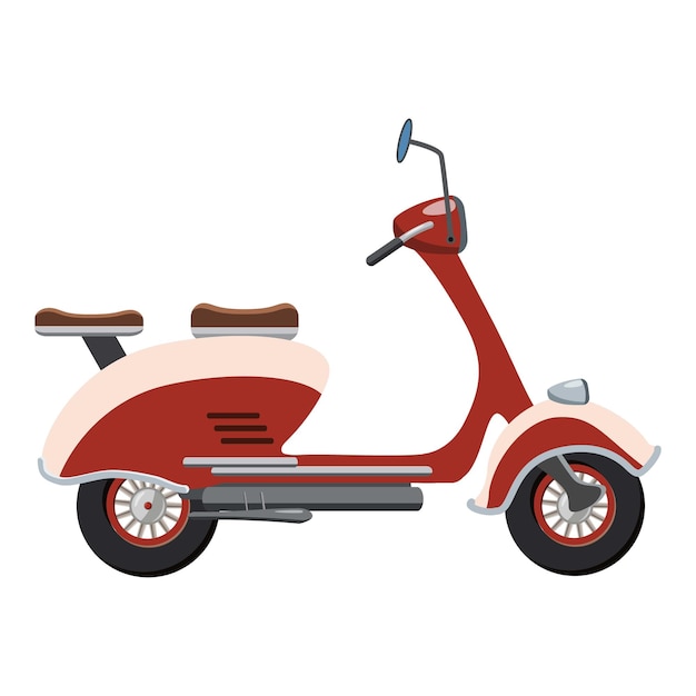 Ícone de motocicleta de scooter Ilustração de desenho animado de ícone vetorial de motocicleta para design web