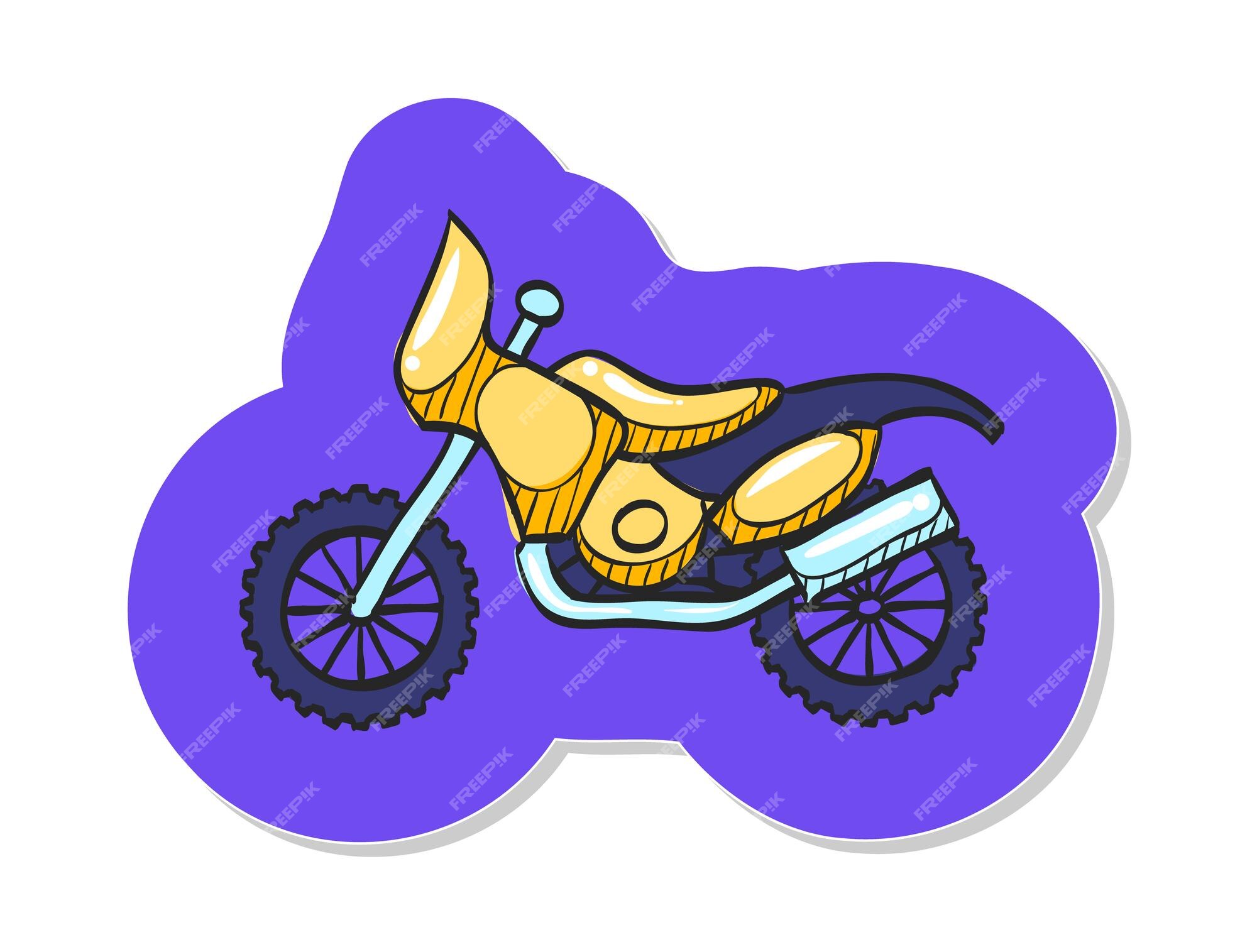 Ilustração vetorial de corrida de motocross estilo desenhado à mão