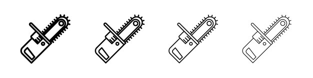 Ícone de motosserra logotipo linear isolado