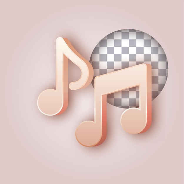 Ícone de música de efeito de cor de manteiga suave com fundo personalizável