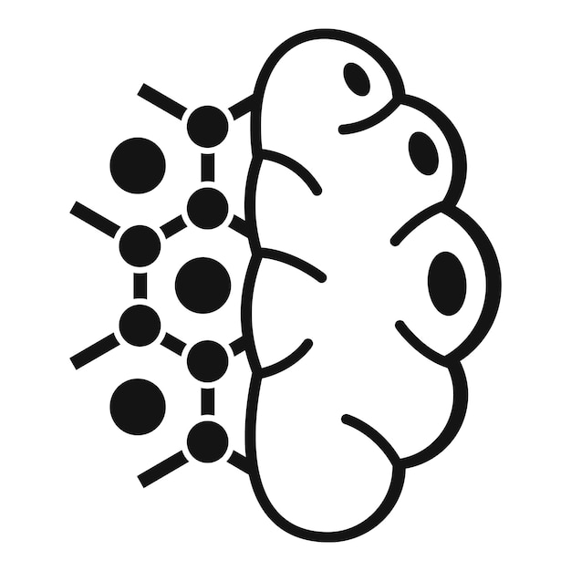Vetor Ícone de nanotecnologia cerebral simples ilustração do ícone vetor de nanotecnologia cerebral para web design isolado em fundo branco