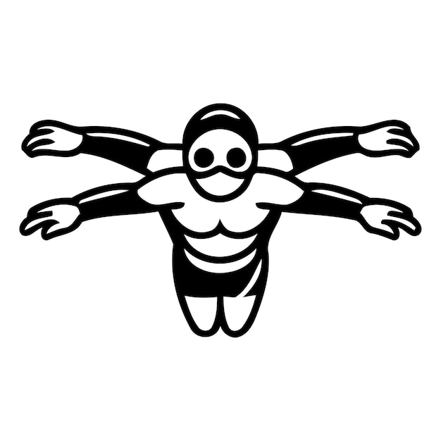 Vetor Ícone de natação em fundo branco para design gráfico e web sinais vetoriais simples símbolo de conceito de internet para botão de site ou aplicativo móvel