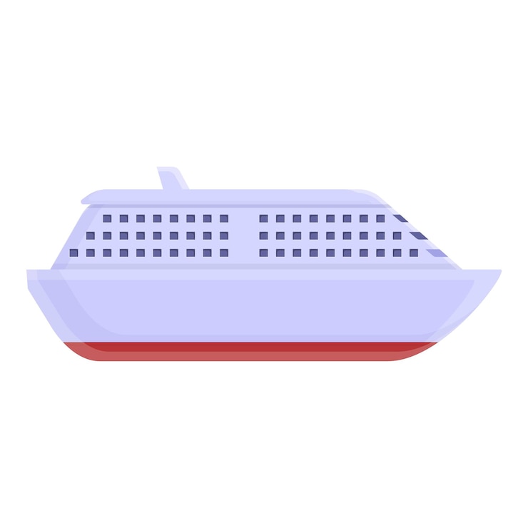 Vetor ícone de navio de cruzeiro desenho animado do ícone vetor de navio de cruzeiro para web design isolado em fundo branco