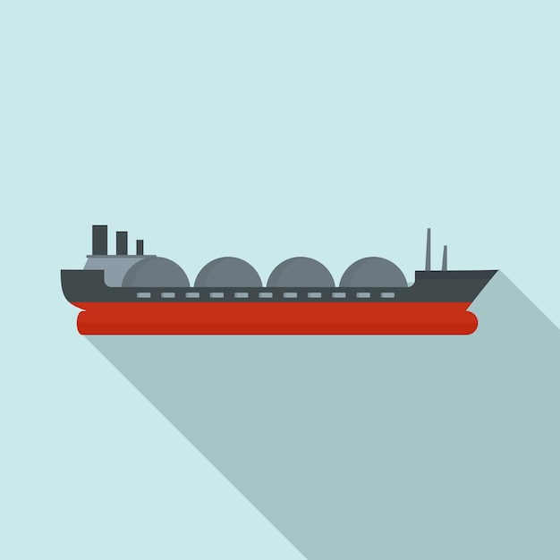 Vetor Ícone de navio petroleiro ilustração plana do ícone vetorial de navio petrolífero para design web