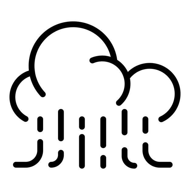 Vetor Ícone de nuvem de chuva de vento contorno ícone vetor de nuvem de chuva de vento para web design isolado em fundo branco