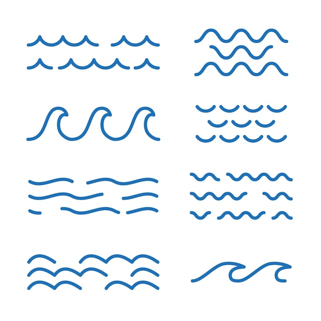 Ícone de onda para o logotipo de oceano, rio, mar ou água