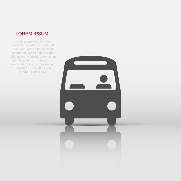 Vetor ícone de ônibus em estilo plano ilustração vetorial de ônibus em fundo branco isolado conceito de negócio de veículo autobus