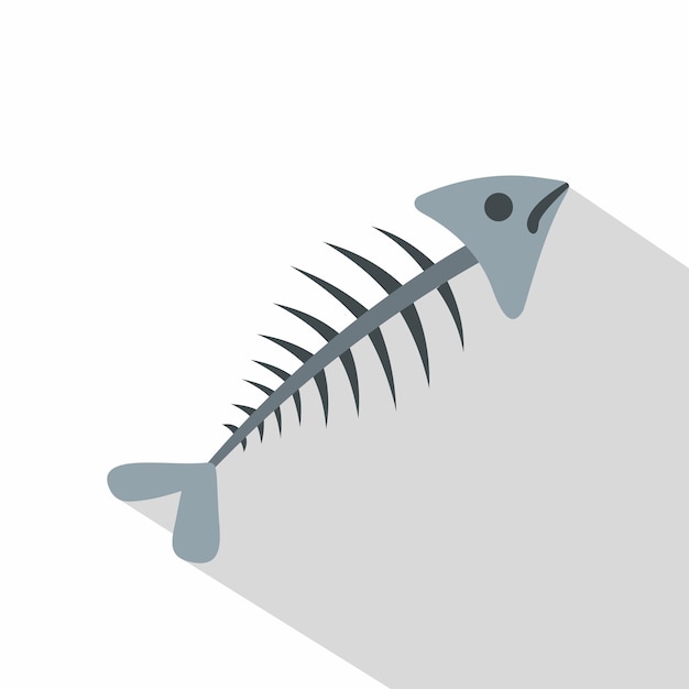 Vetor Ícone de osso de peixe ilustração plana de ícone vetorial de osso do peixe para a web