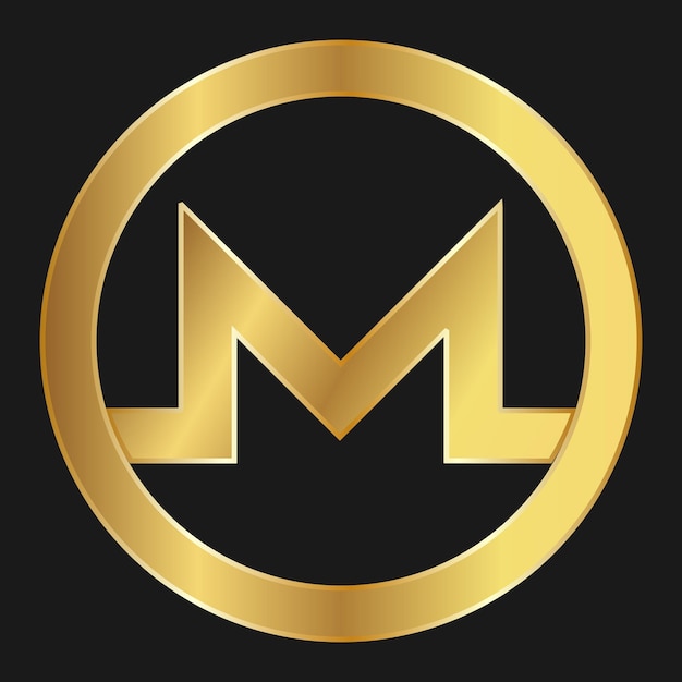 Ícone de ouro Monero Conceito de criptomoeda da web da internet