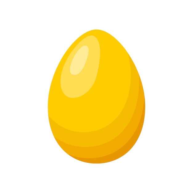Ícone de ovo de galinha inteira dourada isolado no fundo branco casca de ovo de ouro ovo simples em ilustração vetorial de estilo simples para web e design móvel elementos de negócios de conceito símbolo de sinal vetorial