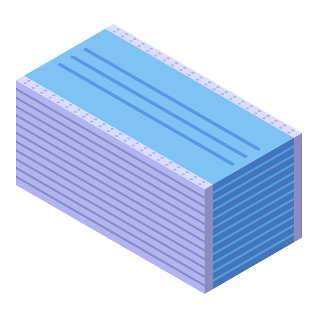 Ícone de pacote de máscara médica isométrico do ícone vetor de pacote de máscara médica para web design isolado em fundo branco