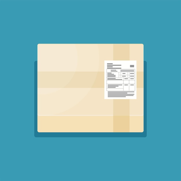 Ícone de pacote de postagem de vetor plano