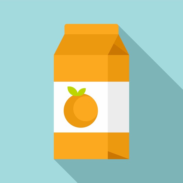 Ícone de pacote de suco de laranja ilustração plana do ícone vetor de pacote de suco de laranja para web design