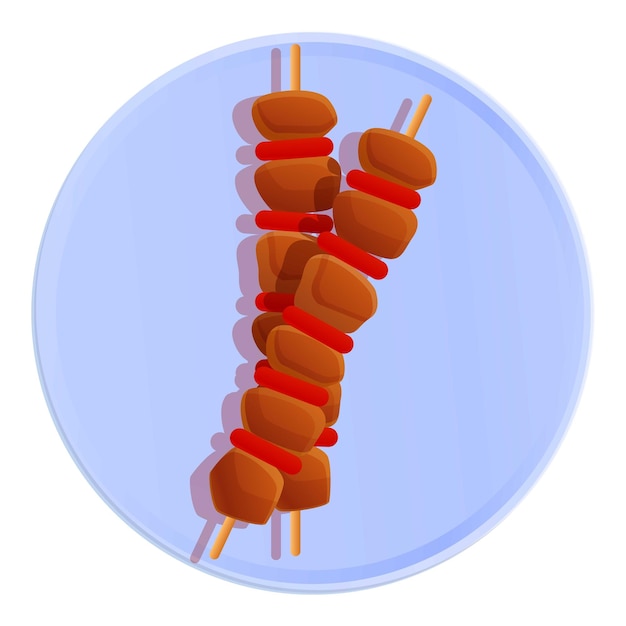 Vetor Ícone de palitos de churrasco desenho animado de ícone vetorial de palitos de churrasco para web design isolado em fundo branco