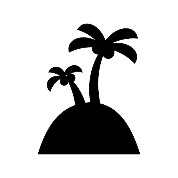 Vetor Ícone de palmeira férias de verão na praia e tema tropical design isolado ilustração vetorial