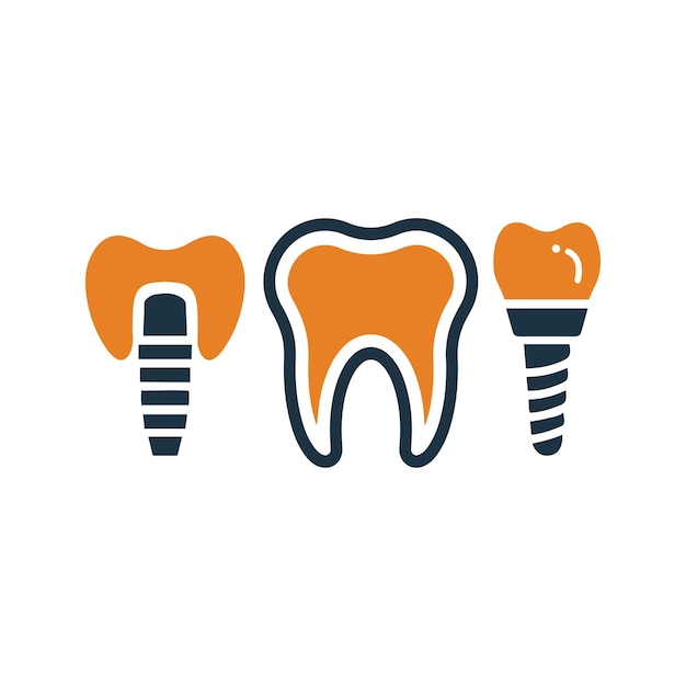 Vetor Ícone de parafuso de implante dentário vector de cor simples