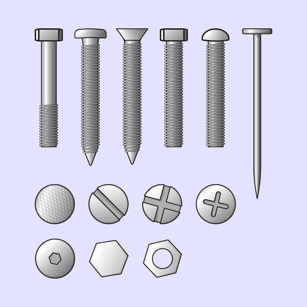 Vetor Ícone de parafusos de parafuso vector ilustração engenheiro ícone de parafuso