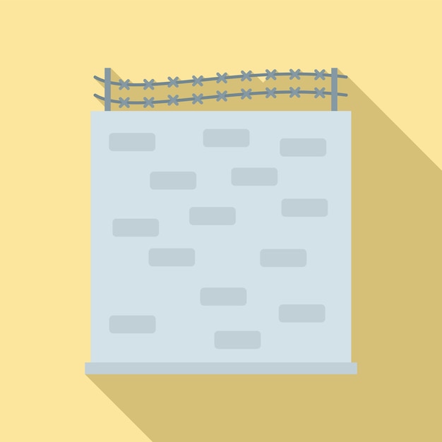 Vetor Ícone de parede de construção de prisão ilustração plana do ícone vetor de parede de construção de prisão para web design