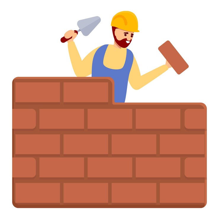 Ícone de parede de tijolos de construtor Ícone vetorial de parete de tijolo de construtor para design web isolado em fundo branco