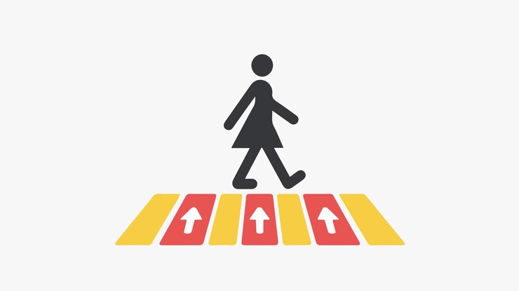 Vetor ícone de passagem de pedestres para sinais de trânsito e medidas de segurança