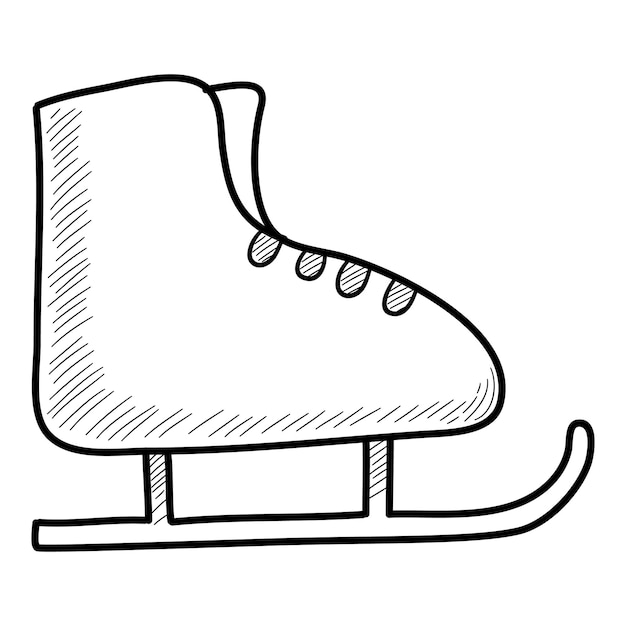 Ícone de patins de criança de férias de natal. desenho e ilustração de contorno do ícone de vetor de patins infantis de natal para web design