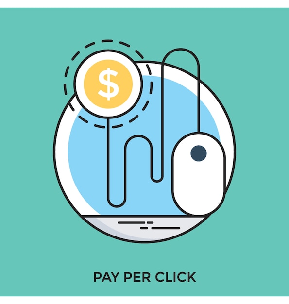 Ícone de pay per click flat