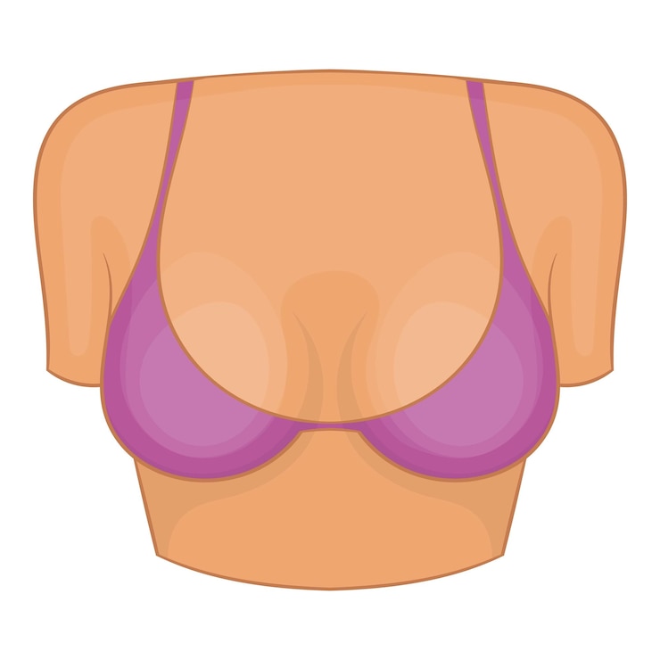 Vetor ícone de peito de mulher ilustração de desenho animado de ícone vetorial de peito feminino para design web
