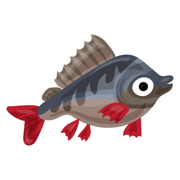 Vetor Ícone de peixe truta desenho animado de ícone vetor de peixe truta para web design isolado em fundo branco