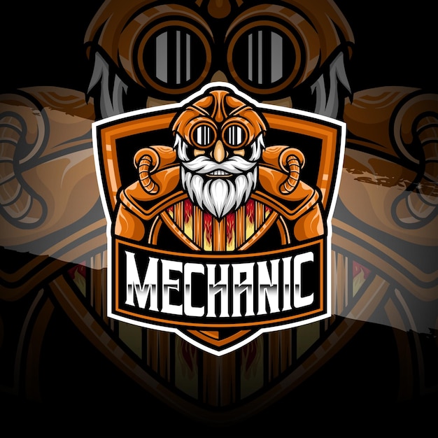 Ícone de personagem mecânico do logotipo esport