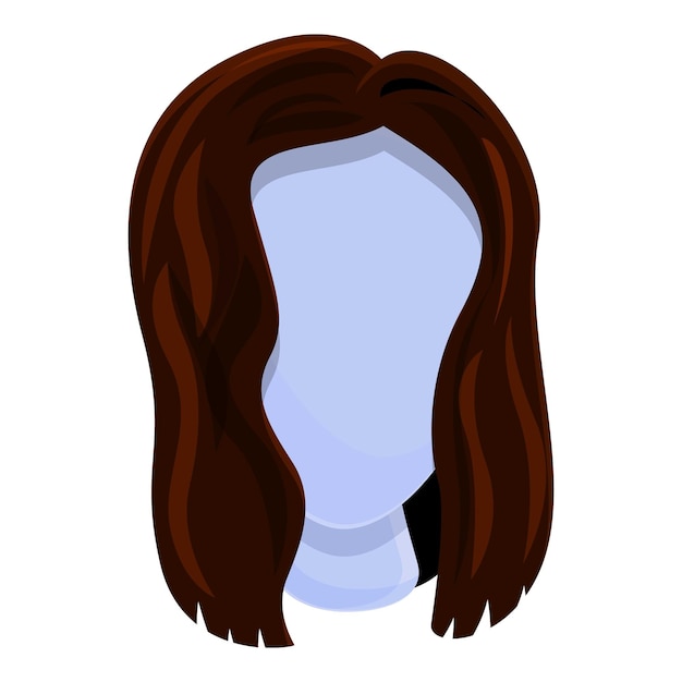 Ícone de peruca longa desenho animado de ícone vetor de peruca longa para web design isolado em fundo branco